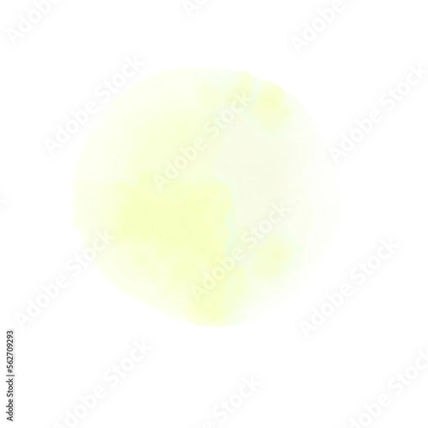 Fototapeta 水彩のあしらい　丸　イエロー