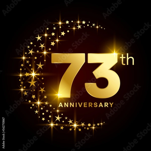 Fototapeta 73th Anniversary. Template design for anniversary celebration event. Vector Template Illustration