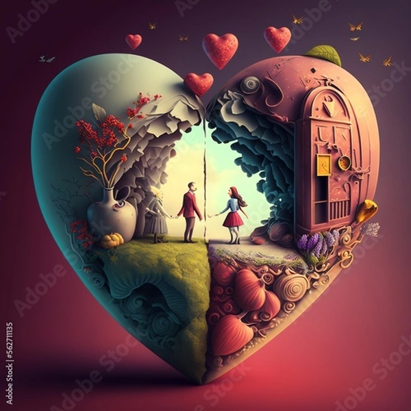 Obraz Valentines heart. Created with Generative AI