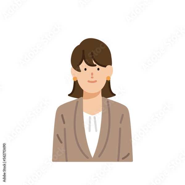 Fototapeta ビジネスシーン：ビジネスウーマンの上半身イラスト