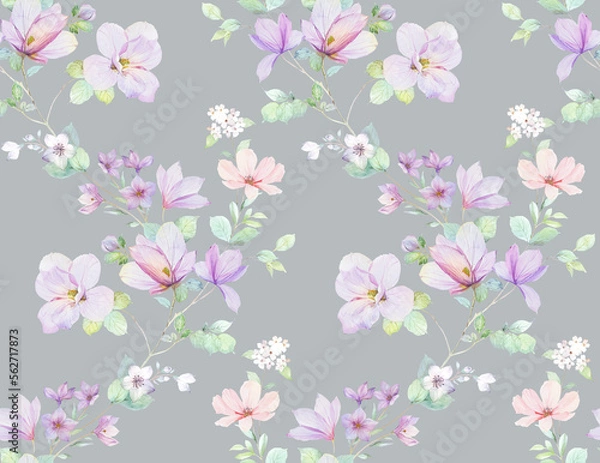 Fototapeta Classic Popular Flower Seamless pattern background.Perfect for wallpaper, fabric design, wrapping paper, surface textures, digital paper.