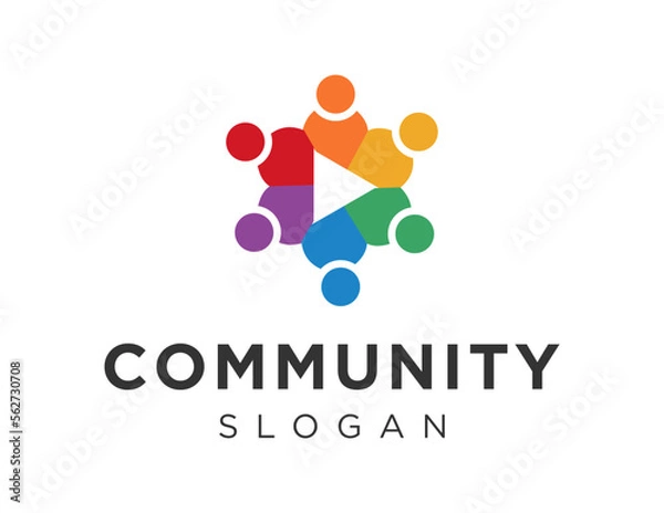 Fototapeta Logo about Community on a white background. created using the CorelDraw application.