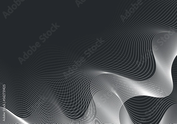 Fototapeta Black Background with parallel gray stripes and colour transition