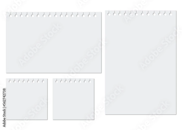 Obraz A set of notes collection of minimal blank sticky notes. Vector illustration.