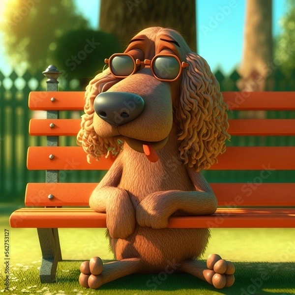 Obraz Cartoon dog Created with Generative AI