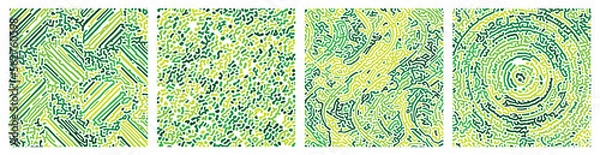 Obraz Abstract pattern multicolour yellow green reaction biology diffusion turing on white background. Vector illustration.  
