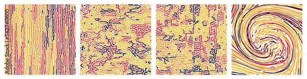 Obraz Abstract pattern multicolour red yellow black brown reaction biology diffusion turing on white background. Vector illustration.  