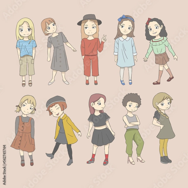 Fototapeta Illustration Girl Cute Design Vector 