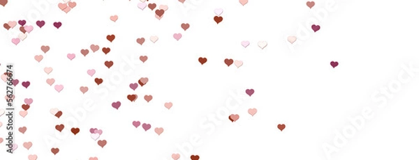 Fototapeta realistic isolated heart confetti on the transparent background for decoration and covering.