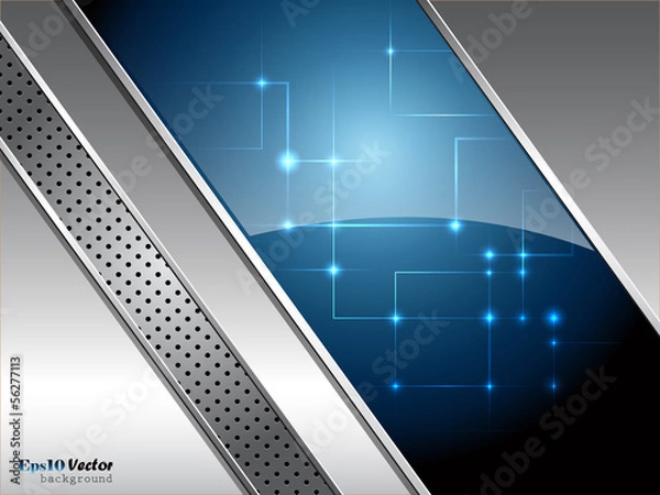 Obraz Blue and silver abstract background