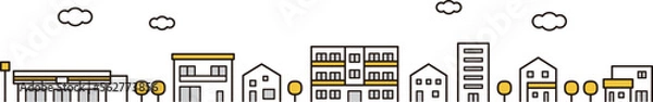 Fototapeta シンプルな街並みのベクター