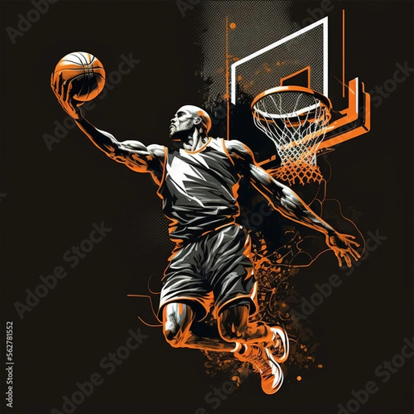 Fototapeta The Art of Basketball, A Tribute to the Game of Basketball