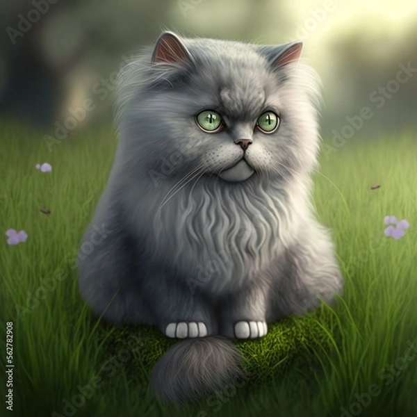 Obraz Grey Cat Created with Generative AI