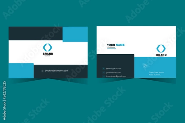 Fototapeta Modern creative business card template. Modern Business Card - Creative and Clean Business Card Template. Elegant luxury clean dark business card Vector illustration, 
