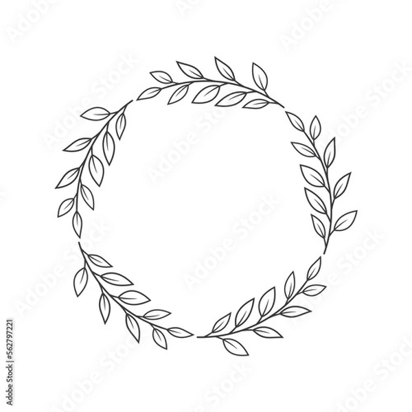 Fototapeta black laurels frames branches with circle borders label. laurels frames transparent background. laurel leaves decorative elements. award, Leaves, invitation decoration, swirls, ornate. laurels frames 