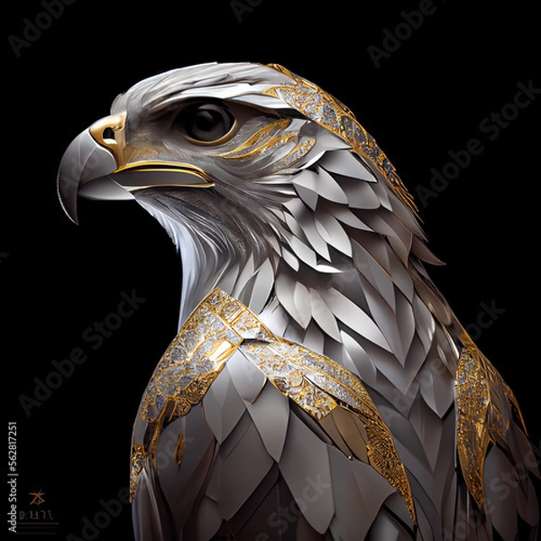 Fototapeta Platinum i Gold Falcon Generative AI
