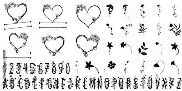 Fototapeta Valentine's day Monogram Set