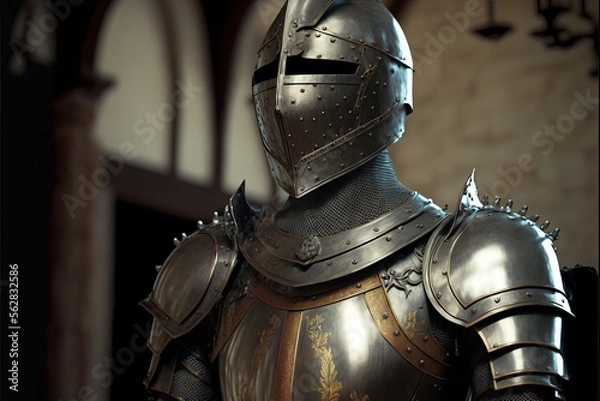 Obraz Medieval knight armor, AI generated