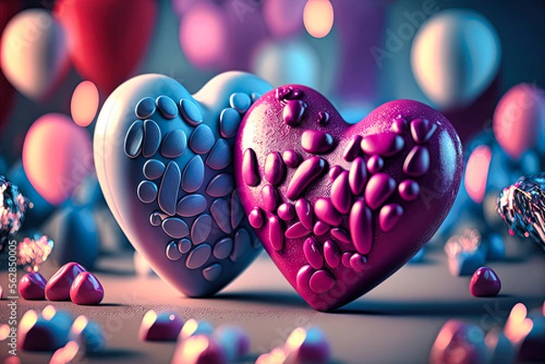 Fototapeta Valentine's Day full of gifts, generative AI