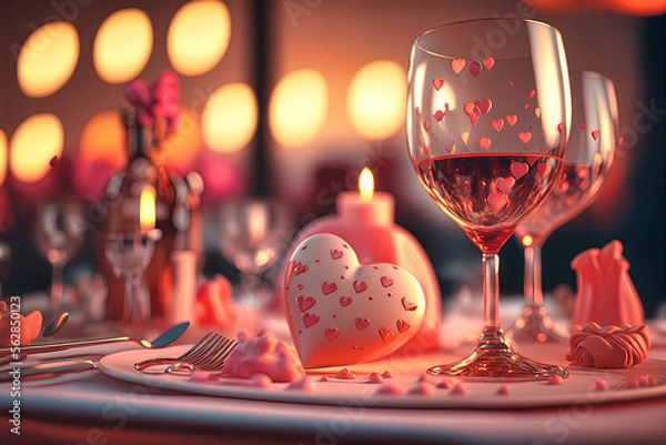 Fototapeta Valentine's Day full of gifts, generative AI