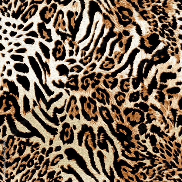 Obraz Seamless leopard pattern, leopard skin, animal fur.