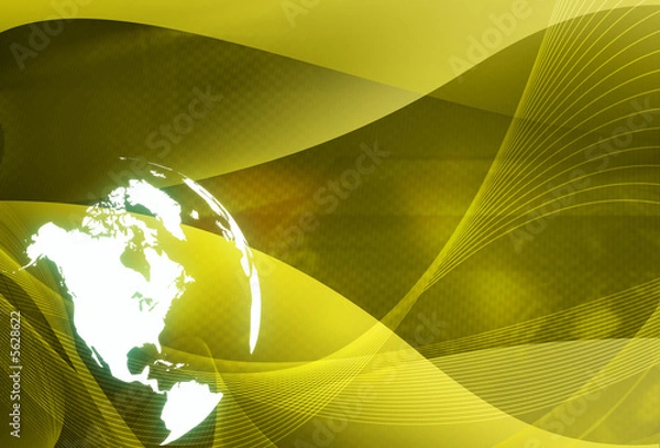 Obraz world map technology-style