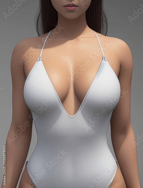 Obraz AI Artwork Swimsuit & Bikini Clothes Modelling on the Beach, Photoshoot-simulation