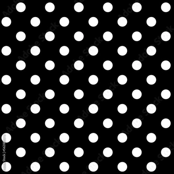 Fototapeta Seamless polka dot black and white pattern. Monochrome Texture for Your design	