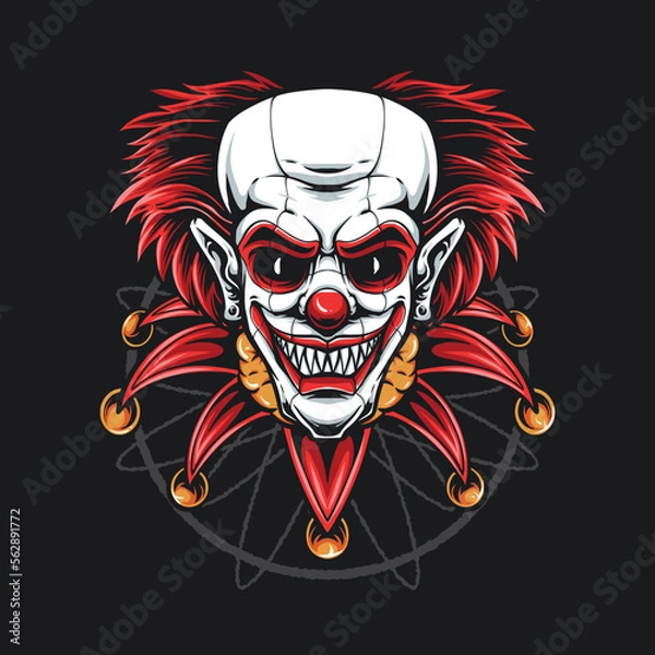 Obraz red hair clown vector logo