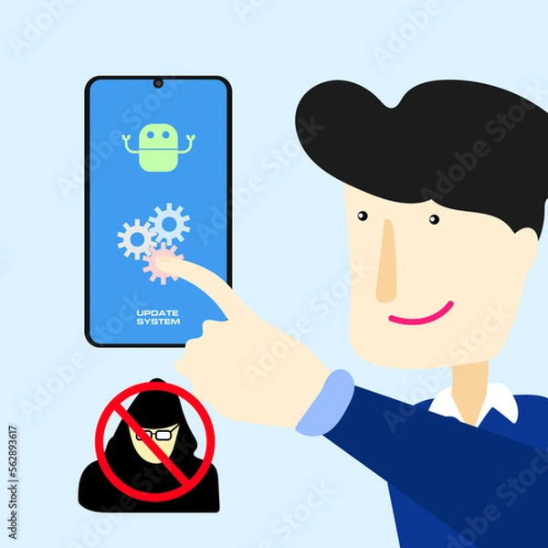 Obraz mobile phone data update vector illustration