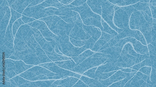 Fototapeta 太い繊維の入った和紙風の背景・テクスチャー素材　8K UHDサイズ　シックめ、渋めの水色／暗めの青