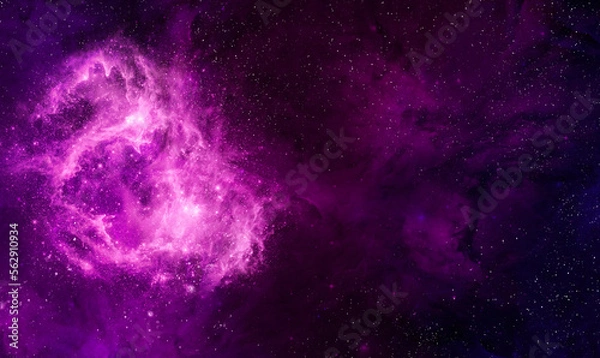 Fototapeta Space background with realistic nebula and shining stars. Abstract scientific background with nebulae and stars in space. Nebula night starry sky in rainbow colors. Multicolor outer space.	