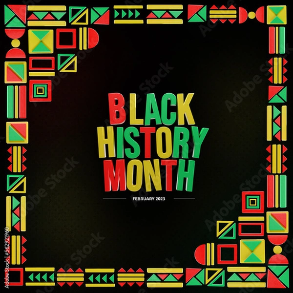 Obraz Black history month celebrate.3d style design graphic