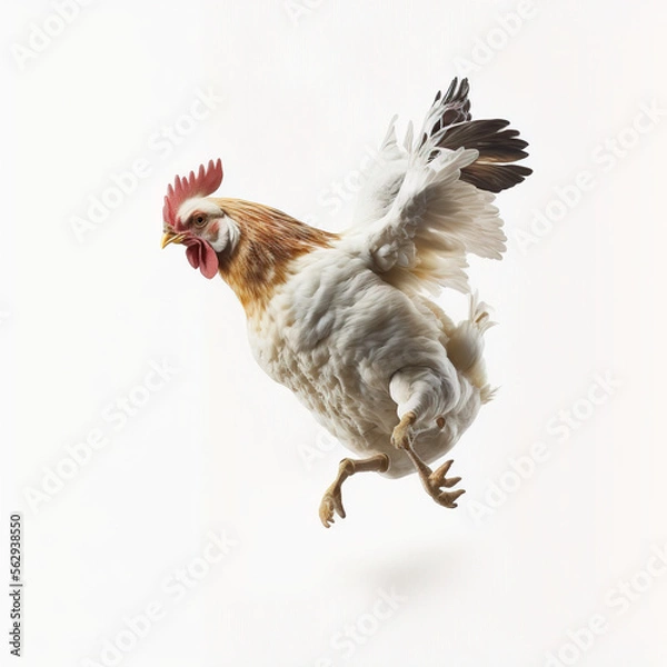 Obraz running hen, generative AI