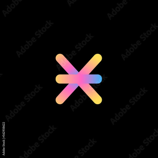 Fototapeta gradient double symbol on black background