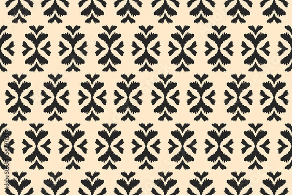 Fototapeta Abstract ikat pattern art. Geometric ethnic ikat seamless pattern in tribal. Fabric Indian style. Design for background, Vector illustration, fabric, clothing, carpet, rug, batik, embroidery.