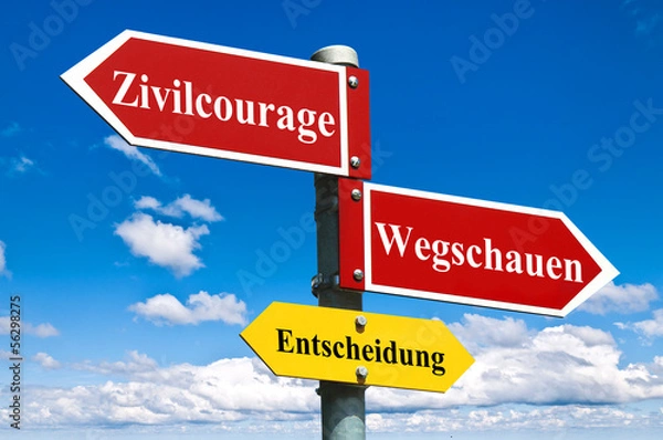 Obraz Zivilcourage oder Wegschauen?