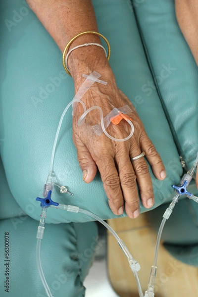 Fototapeta Patients getting intravenous chemotherapy