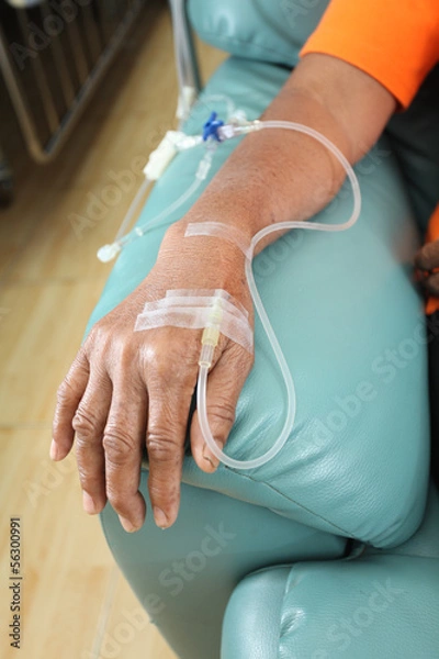 Fototapeta Patients getting intravenous chemotherapy