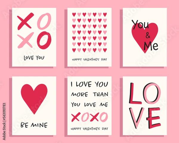 Obraz Valentine's day greeting cards set.	
