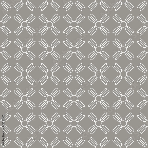 Fototapeta Seamless pattern with outline weave floral shapes. Abstract modern endless texture background. Vector illustration.