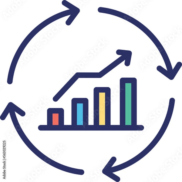 Obraz Bar chart, bar graph Vector Icon

