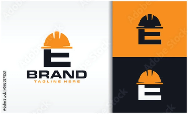 Obraz initials E cap construction logo