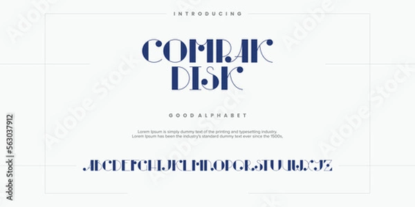 Fototapeta Modern abstract digital alphabet font. Minimal technology typography, Creative urban sport fashion futuristic font and with numbers. vector illustration