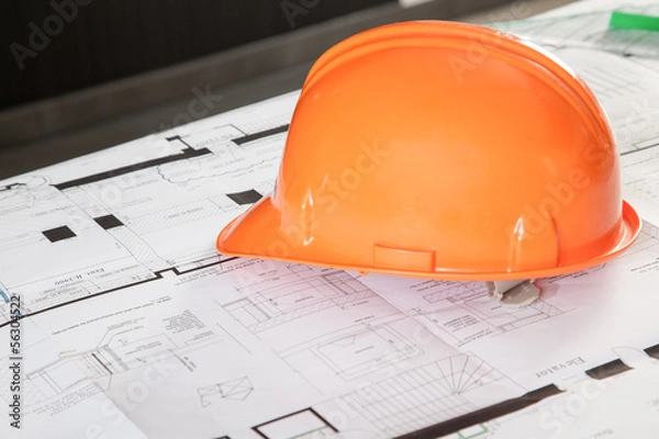 Fototapeta Orange worker Helm