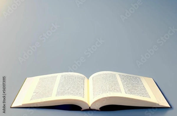 Obraz Open book on a gray background. Generative AI