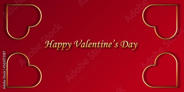 Obraz Happy Valentine's day on red background. Vector.