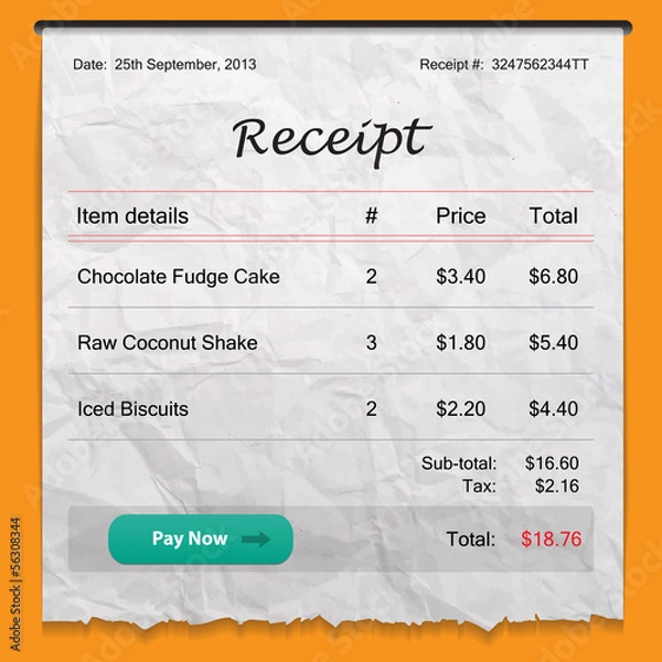 Obraz Vector receipt template