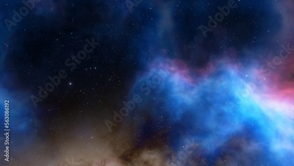 Fototapeta Space nebula, for use with projects on science, research, and education. Illustration
