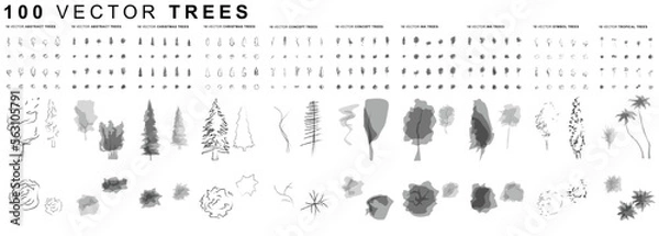 Fototapeta 100 Trees - Vector